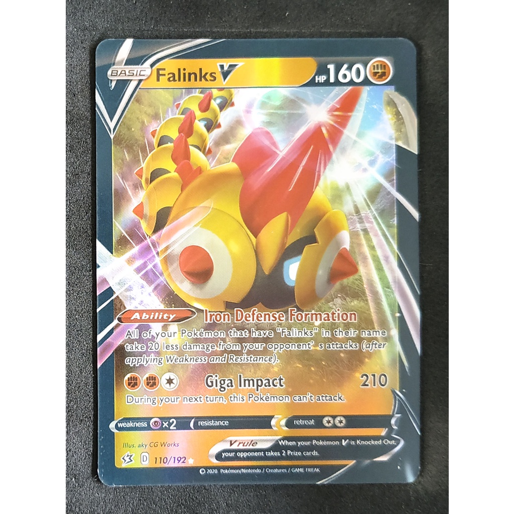 Falinks V Card ไทเรสึ 110/192 Pokemon Card Gold Flash Light (Glossy) ภาษาอังกฤษ