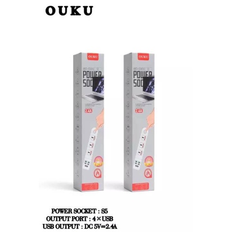 ปลั๊กไฟพ่วง OUKU ANTI-STATIC POWER SOCKET S5 AUTO MAX 2.4A