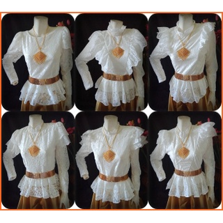 เสื้อลูกไม้ ประยุกต์ แขนยาว