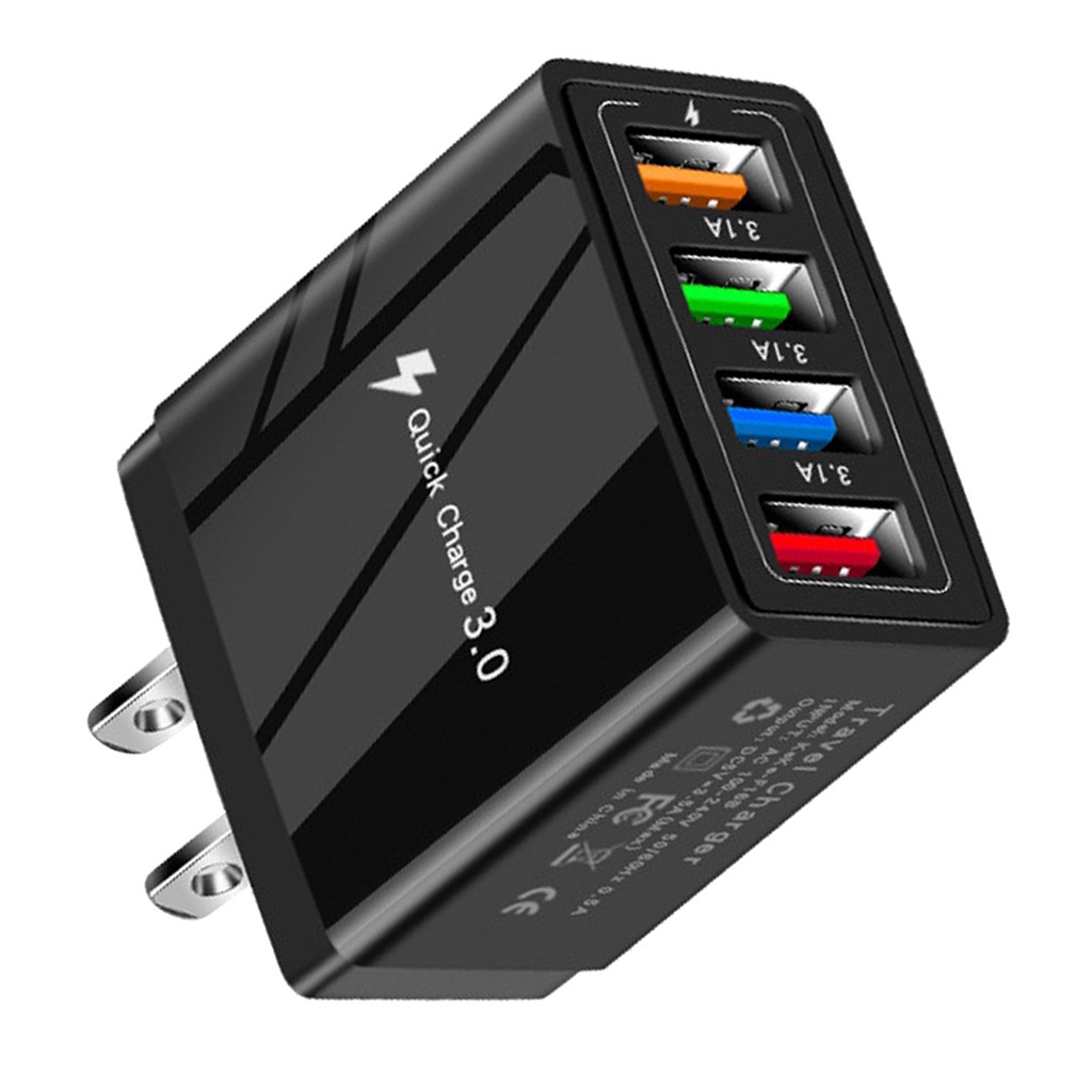 ปลั๊กชาร์จ USB 4 พอร์ต ฐานอะแดปเตอร์ USB แบบเปลี่ยน สําหรับโทรศัพท์ บล็อกชาร์จ USB
