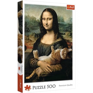 พร้อมส่ง-จิ๊กซอว์ Mona Lisa &amp; cat แบรนด์ Trefl jigsaw puzzle 500 ชิ้น