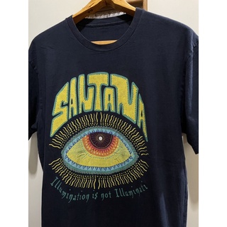 เสื้อยืดผ้าฝ้ายพิมพ์ลายแฟชั่นเสื้อวงมือสอง SANTANA ILLUMINATION IS NOT ILLUMINATI