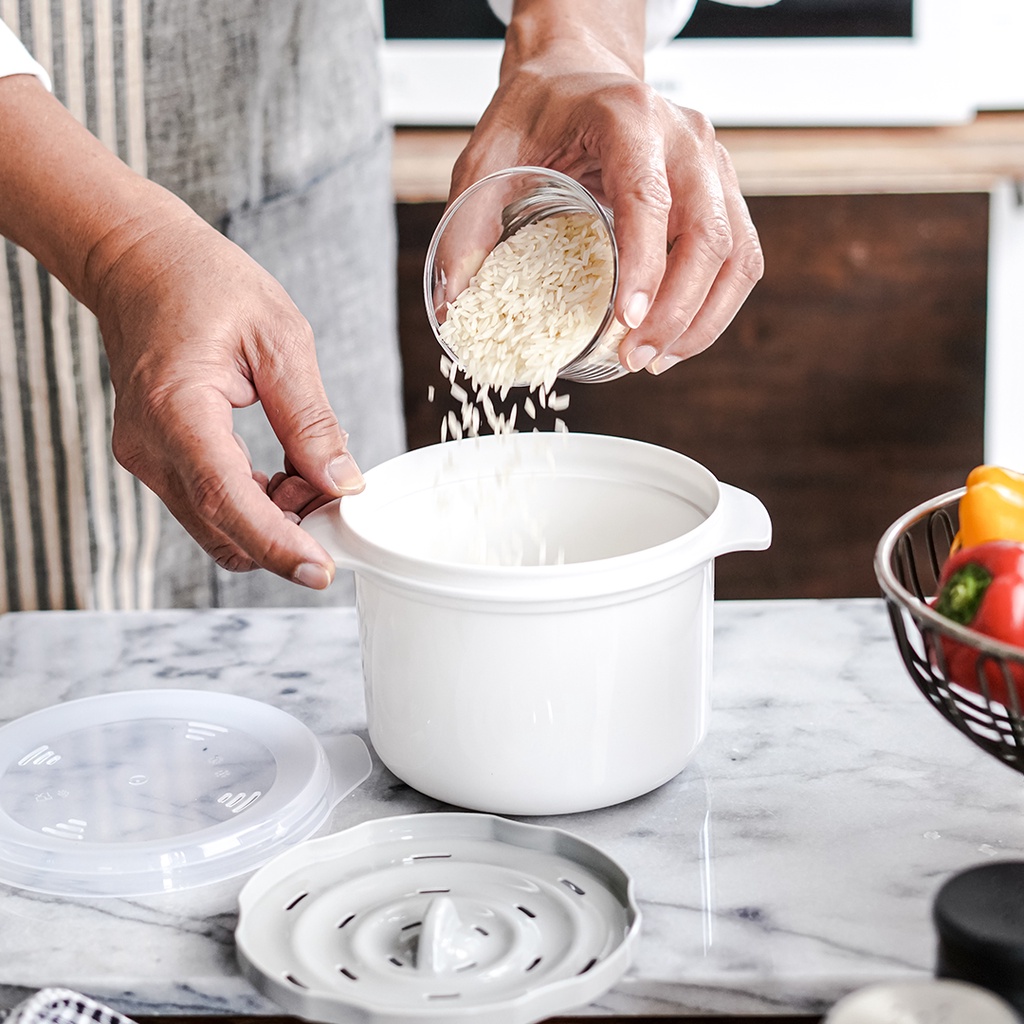 Clip Pac Micro หม้อหุงข้าว หม้อหุงข้าวด้วยไมโครเวฟ 1000 มล. รุ่น 638 มี BPA Free