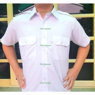 เสื้อเชิ้ตนักบิน สีขาว **แขนสั้น** มีอินทนู เจ้าเก่าหลังการบินไทย