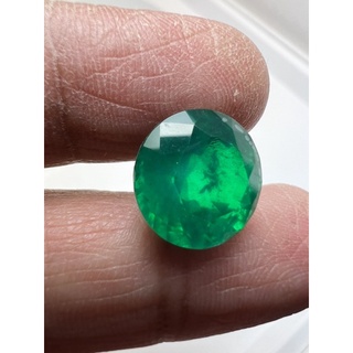 Lab made stone-Green Oval 11.5x15(9.45cts)  รูปไข่(พลอยสั่งเคราะเนื้อแข็ง) พลอย columbiaโคลัมเบีย