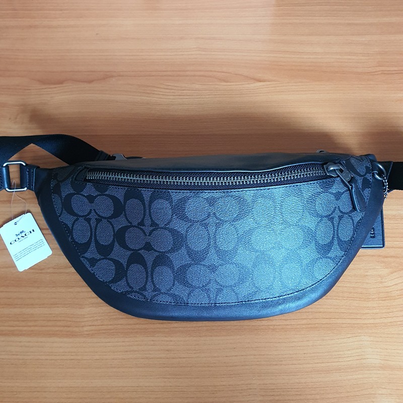 พร้อมส่งจากไทย แท้ 100% COACH กระเป๋าคาดอก คาดเอว ผู้ชาย รุ่น WARREN BELT BAG IN SIGNATURE CANVAS (C