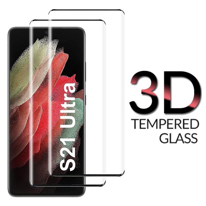 Samsung Galaxy S20 S21 Ultra S10 9 8 Plus Note 10 9 8 Plus ฟิล์มกันรอยกระจกนิรภัย 3D แบบเต็มปก