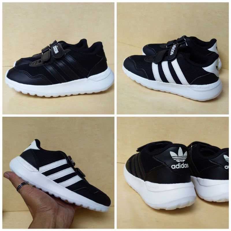 Hitam Black Children& 39;s Shoes โรงเรียนอนุบาล Elementary School Class 1 2 Boys Girls Cloudfoam P 0