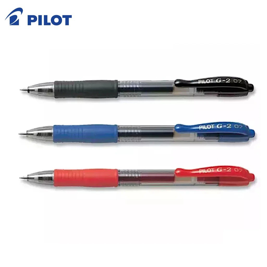 ปากกาเจล Pilot G2 (ดํา, น้ําเงิน, แดง / 1.0mm, 0.7mm, 0.5mm, 0.38mm)