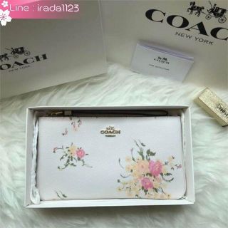 COACH LARGE WRISTLET WITH FLORAL BUNDLE PRINT ของแท้ ราคาถูก