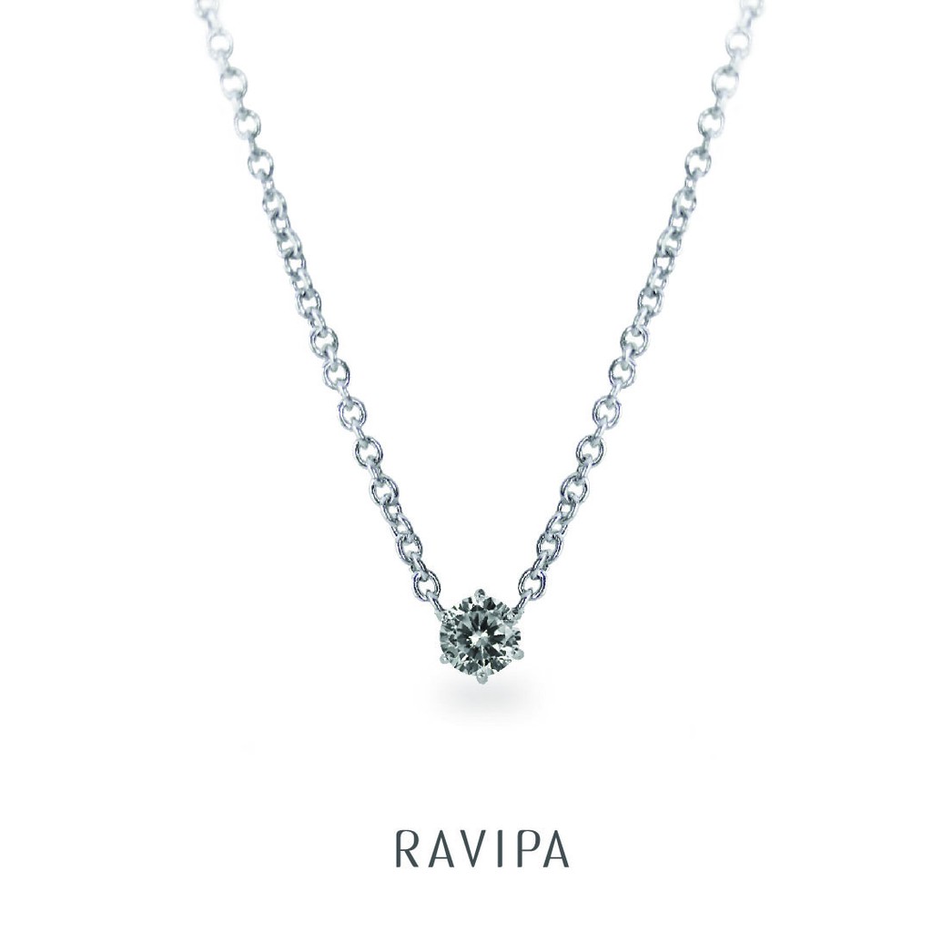 Ravipa | Classic Single Round Diamond Necklace (6 mm.) สร้อยคอเพชร