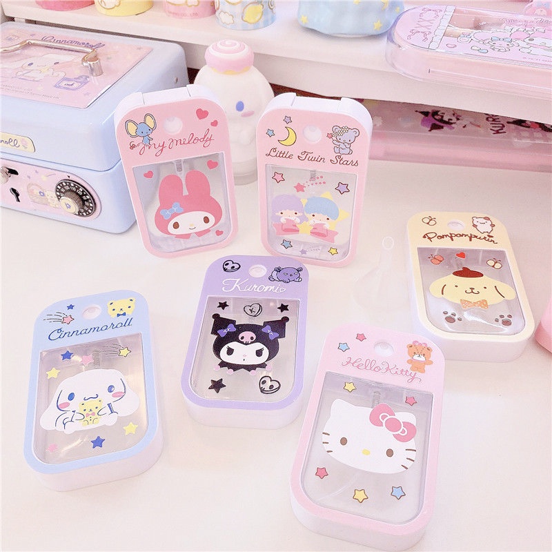 (ฟรีช่อง) ขวดสเปรย์น้ําหอมแอลกอฮอล์ เจลล้างมือ แบบพกพา ลายการ์ตูนน่ารัก ขนาด 45 มล.