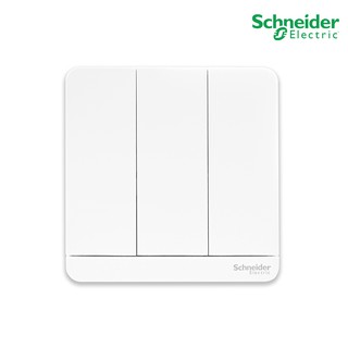 Schneider Electric : สวิตช์ไฟทางเดียว 3 ช่อง, One Way Switch 16AX, 250V สีขาว รุ่น AvatarOn E : E8333L1_WE_G5