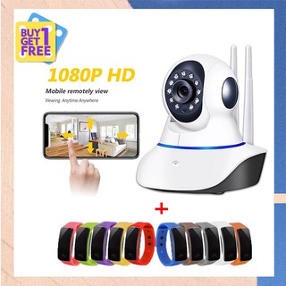 กล้องวงจรปิด HD 1080p-NIKYTEK C12S-Wirless IPcamera 2.0 Megepixel / 3เสา ฟรีอะแดปเตอร์  ( App : V380 PRO)+นาฬิกา LED