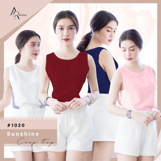 ARINDA Sunshine Crop top 1020 : เสื้อครอปแขนกุด ทูโทน