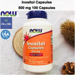 อิโนซิทอล Inositol Form  500 mg 100 Veg Capsules - Now Foods