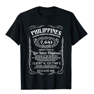 เสื้อยืดผ้าฝ้าย เสื้อยืดผ้าฝ้าย พิมพ์ลาย Wi-Ki Philippine Facts Filipino แฟชั่นฤดูร้อน สไตล์คลาสสิก สําหรับผู้ชาย