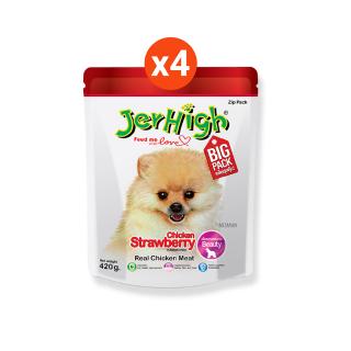 JerHigh เจอร์ไฮ มิลค์กี้ สติ๊ก สตอเบอร์รี่ สติ๊ก ขนมสุนัข 420 กรัม บรรจุ 4 ซอง