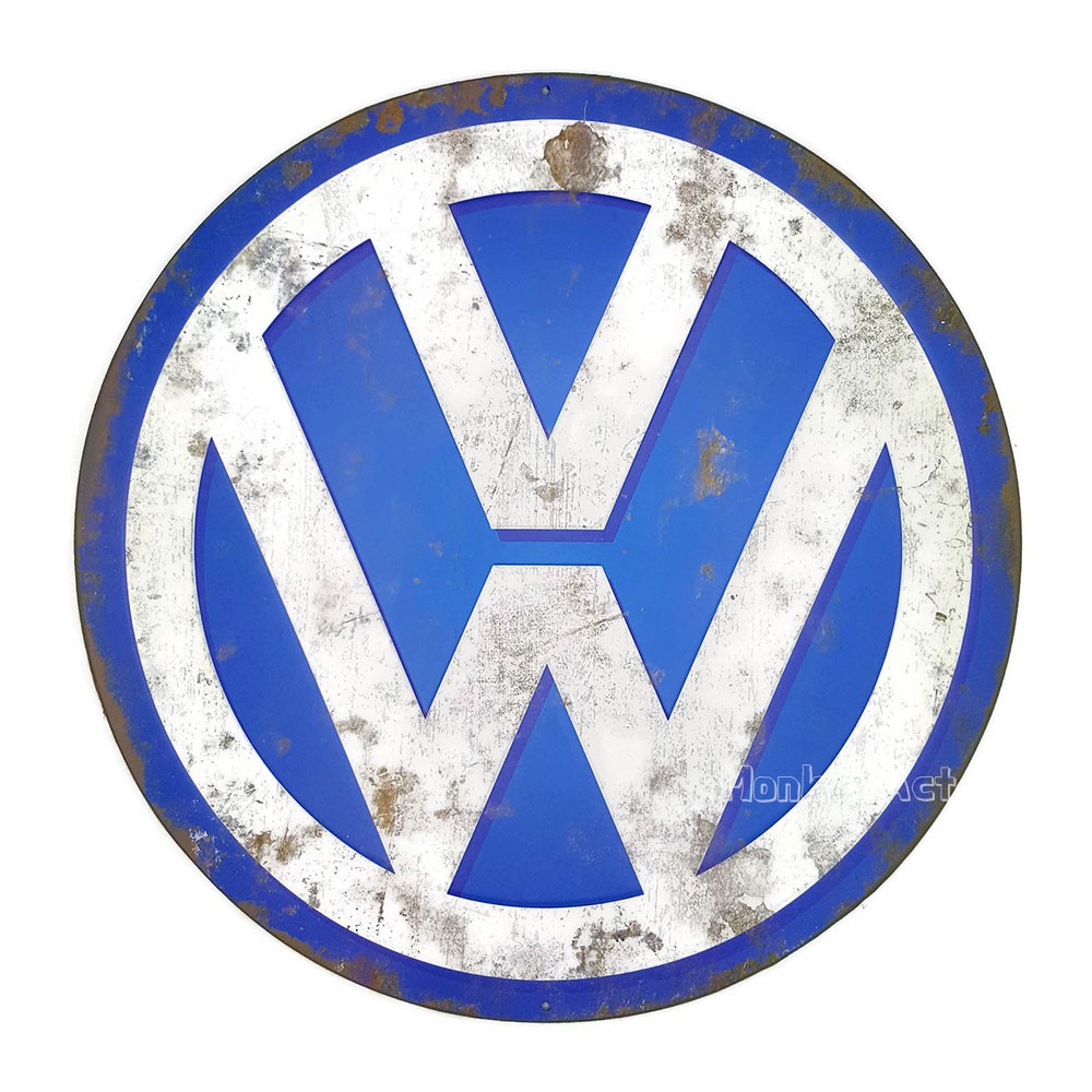 ป้ายสังกะสีวินเทจ Volkswagen (ปั๊มนูน)