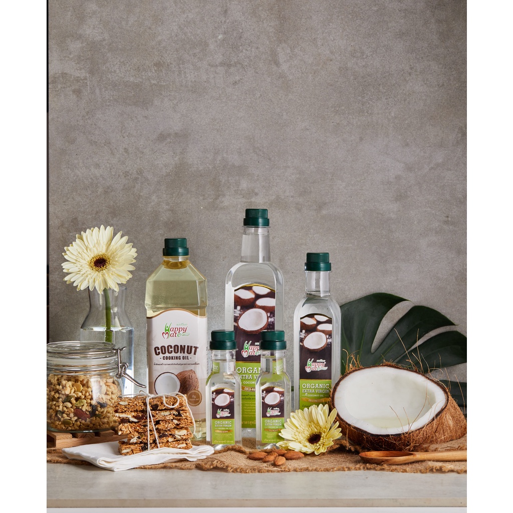 (ลด30%)Vegan น้ำมันมะพร้าวสกัดเย็น ออร์แกนิค125ml (HappyMateTM Organic Extra Virgin Coconut Oil)