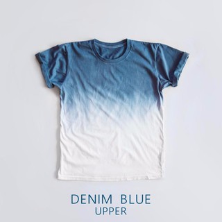 UNISEX / Dip Dye Ombre-Tshirt - Denim Blue [Upper]