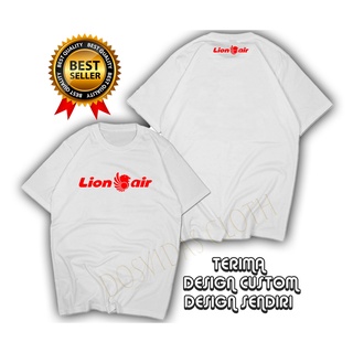 คอลูกเรือคุณภาพ!!! เสื้อยืด ผ้าฝ้าย พิมพ์ลายสิงโต LIONAIR ไซซ์ S M L XL XXLS-5XL