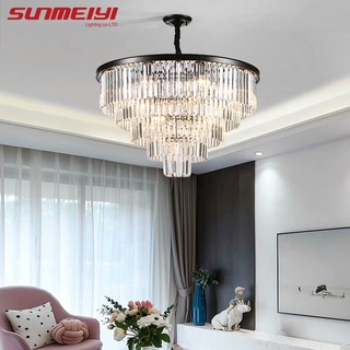 Sunmeiyi โคมไฟระย้า LED คริสตัล ทรงกลม สีทอง สไตล์โมเดิร์น สําหรับตกแต่งบ้าน ห้องนั่งเล่น เพดาน