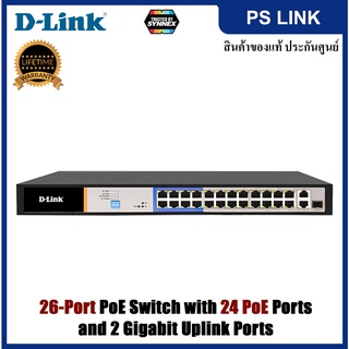 D-Link DES-F1026P-E 26-Port PoE Switch with 24 PoE Ports and 2 Gigabit Uplink Ports