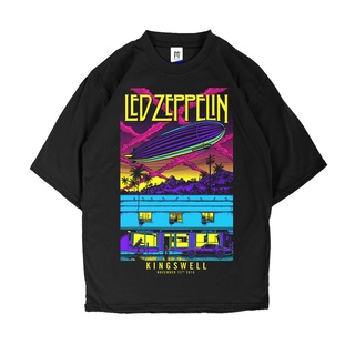 Zeppelin LED - KINGSWELL TOUR เสื้อยืดลําลองสําหรับผู้ชายผู้หญิงแขนสั้นพิมพ์ลาย ROCK