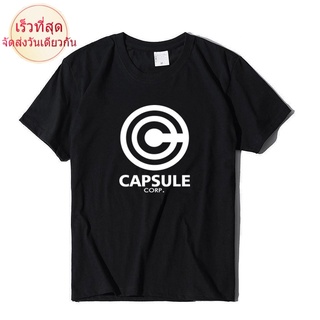 Alimoo DJ CAPSULE Team เสื้อยืดท็อปส์ผ้าฝ้ายแขนสั้นลายแคปซูลดราก้อนบอลสำหรับผู้ชาย Plus Size  1464O