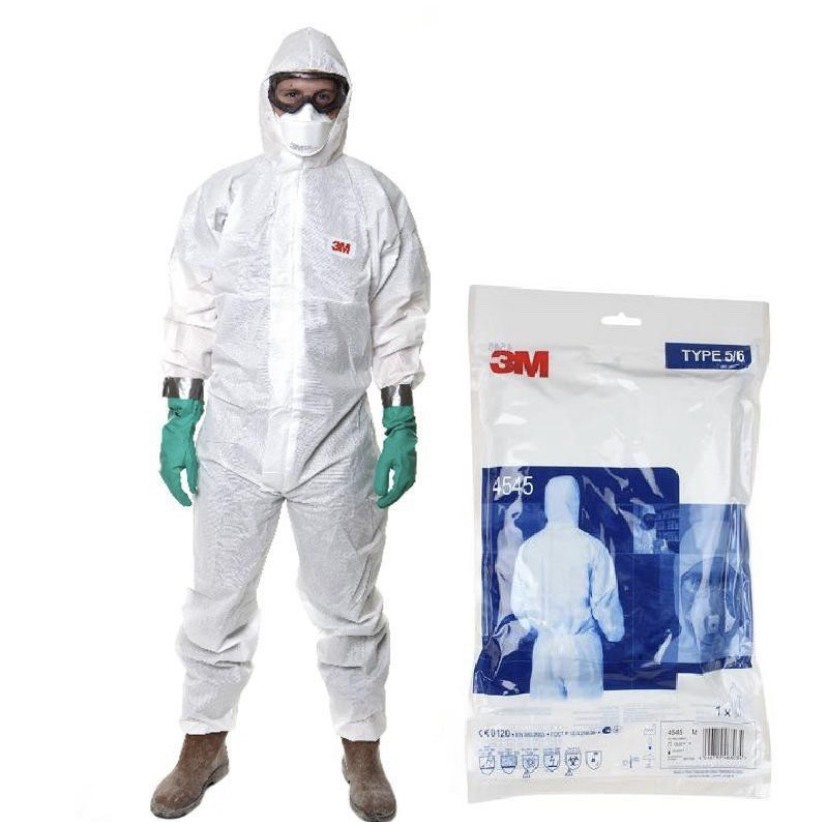 3M PPE 4545 (M,L,XL) ชุดป้องกันฝุ่น เชื้อโรค และสารเคมี