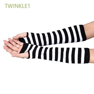 Twinkle1 ถุงมือผ้าฝ้ายลายทางให้ความอบอุ่นหลากสีสําหรับฤดูหนาว