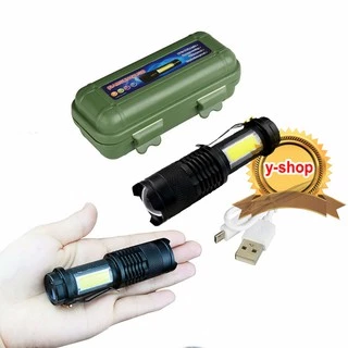 Q5+COB 2in1 Portable Flashlights Zoom ไฟฉาย 600mah usb charge 3mode