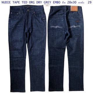 NUDIE TAPE TED ORG DRY GREY EMBO