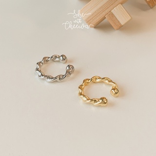 She with Cheewa | silver925 | twist earcuff ต่างหูหนีบเงินแท้ มินิมอล ทวิสเป็นเกลียว ปรับขนาดตามใบหูได้เลยค่ะ