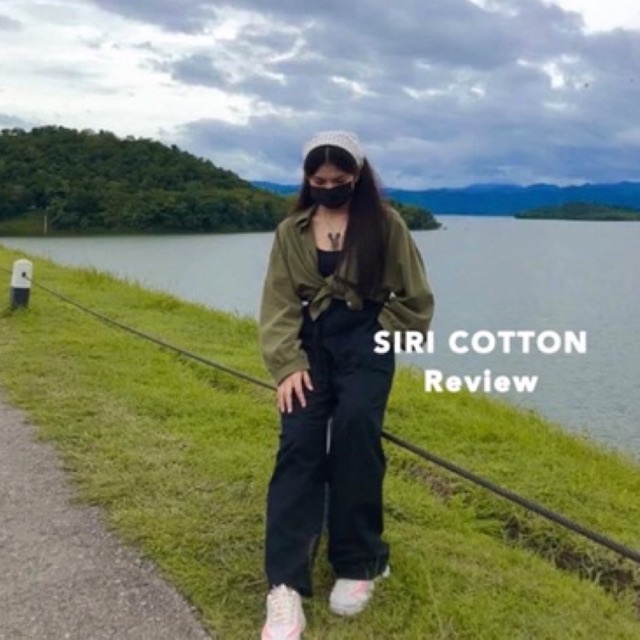 กางเกงขายาวผ้าฝ้ายเอวสูง(เชือกรูดปรับได้จริง)   ยาว 41 นิ้ว - รูปที่ 5