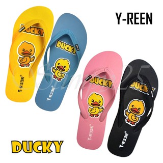 🐥Y-ROON Y101L Ducky รองเท้าแตะผู้หญิงฟองน้ำแบบหนีบพื้นนุ่มใส่สบายแฟชั่นเบาๆคะ 37~40 ไซร์นะคะ สี ดำ เหลือง ฟ้า