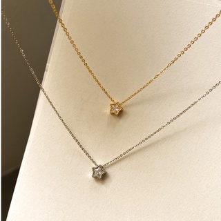 whisper.ring - Estella Necklace สร้อยจี้เพชร สร้อยจี้ดาว เสตนเลสชุบทองคำ 14k ปรับความสั้นยาวได้