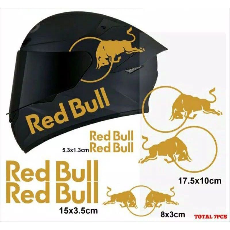 สติ๊กเกอร์หมวกกันน็อค RedBull 2 / สติ๊กเกอร์หมวกกันน็อค Redbull Full Variations