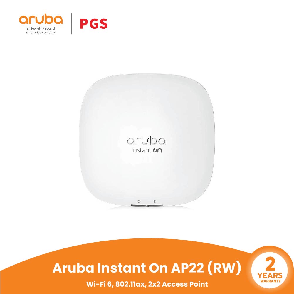 Aruba Instant On (อุปกรณ์กระจายสัญญาณ) รุ่น AP22 (RW) Wi-Fi 6, 802.11ax, 2x2 Access Point สินค้ารับป
