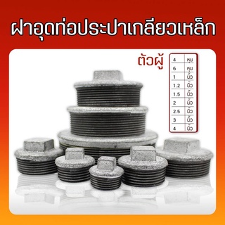 ฝาอุดท่อประปาเกลียวเหล็ก ขนาด 2 นิ้ว-4 นิ้ว ตัวผู้