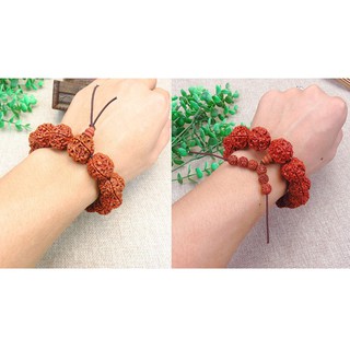 Rudraksha Beads กำไลน้ำตาพระศิวะ สร้อยข้อมือ เมล็ดรุทรักษะ น้ำตาพระศิวะ เมล็ดพืชมงคลแท้ Natural 5 Petal Vajra Bodhi Bead