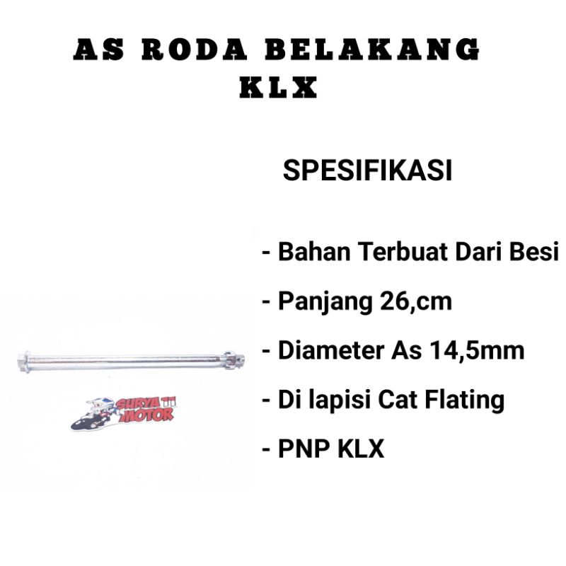 เพลาล้อหลัง KLX150**