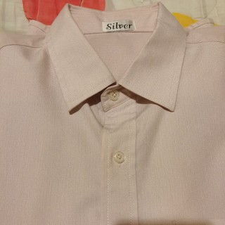 เสื้อเชิ๊ตทำงานผู้ชาย งานตัดร้าน สีชมพูอ่อน