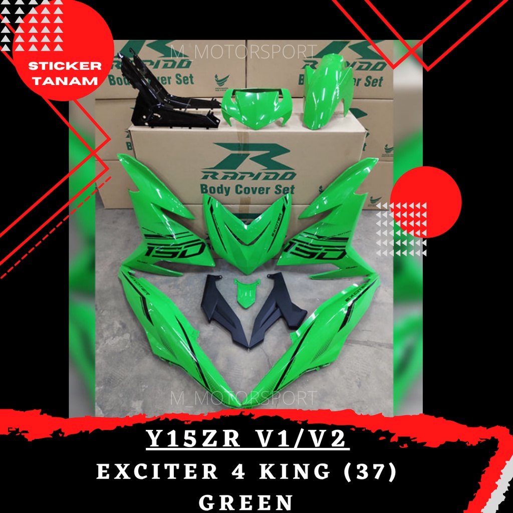 ชุดครอบ RAPIDO Y15ZR V1/V2 EXCITER 4 KING (37) สีเขียว (STICKER TANAM/AIRBRUSH) COVERSET