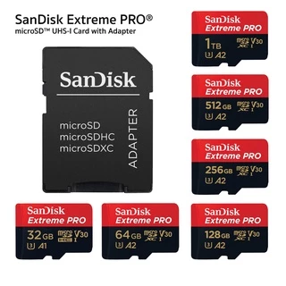 SanDisk Extreme Pro Micro SD Card 5K SDXC 32GB 64GB 128GB 200/90MB/s (SDSQXCD) เมมโมรี่ Gopro Drone
