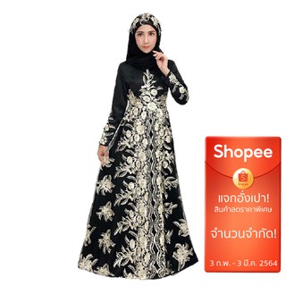 Dress Muslim BD021 ชุดอิสลาม สวยๆ เดรสมุสลิม ชุดเดรสอิสลาม พร้อมผ้าคลุม ชุดรายอมุสลิม แฟชั่นมุสลิม เสื้อผ้ามุสลิม อะบายา