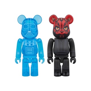 (ของแท้) BE@RBRICK STAR WARS 100% 2PACK: DARTH VADER(HOLOGRAPHIC Ver.) &amp; DARTH MAUL (Bearbrick)