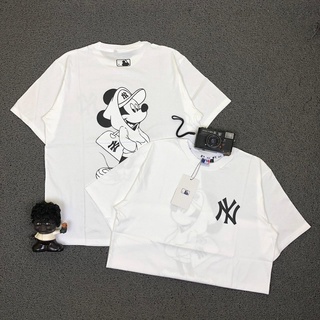 เสื้อยืดพิมพ์ลาย MLB NEW YORK YANKEES MICKEY สีขาวพรีเมี่ยม