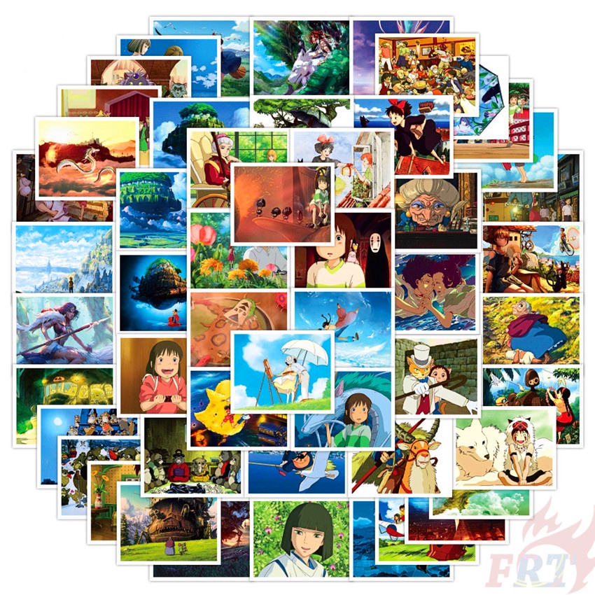 50ชิ้น/เซ็ต มิยาซากิ Hayao Series 06 สติ๊กเกอร์โปสเตอร์ขนาดเล็ก Totoro & Spirited Away & Kiki บริการจัดส่ง DIY แฟชั่นสติ๊กเกอร์ Doodle กันน้ํา